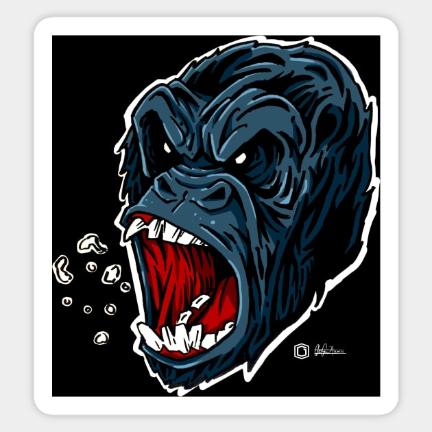 Gorilla Rage Sticker by ChrisGeocos